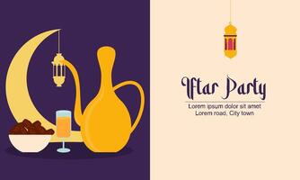 Iftar party celebration concept flyer vector