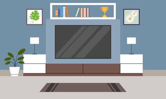 Silhouette of Tv Room illustration vector