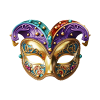 AI generated 3d mardi gras mask isolated on transparent background png