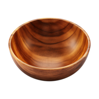 AI generated Wooden bowl isolated on transparent background png