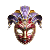 AI generated 3d mardi gras mask isolated on transparent background png