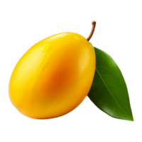 ai generado 3d Fresco mango aislado en transparente antecedentes png