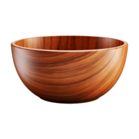 AI generated Wooden bowl isolated on transparent background png