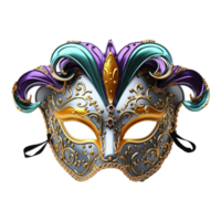 AI generated 3d mardi gras mask isolated on transparent background png