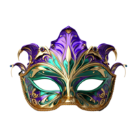 ai generiert 3d Karneval gras Maske isoliert auf transparent Hintergrund png