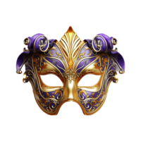 AI generated 3d mardi gras mask isolated on transparent background png