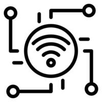 wireless network line icon vector