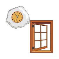 illustration of clock with window vector