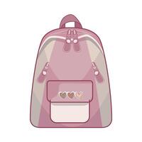 ilustración de rosado mochila vector