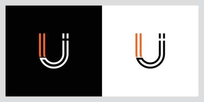 Initial UJ or JU Alphabets Letters Logo Monogram vector