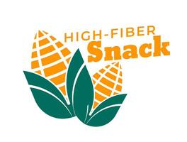 Crunchy high fiber corn snack, wholesome diet vector