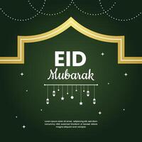 Eid mubarak islamic festival social media post design  template. vector