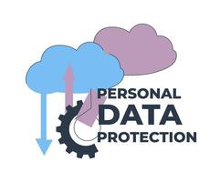 Personal data protection, company cloud service vector