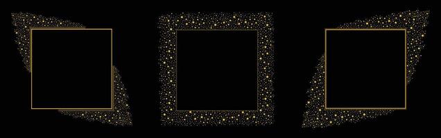 Square Frame With Sparkling Stars Vector