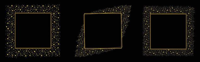 Square Frame With Sparkling Stars Vector