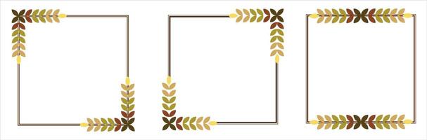 Simple Square Frame With Autumn Leaves Vector