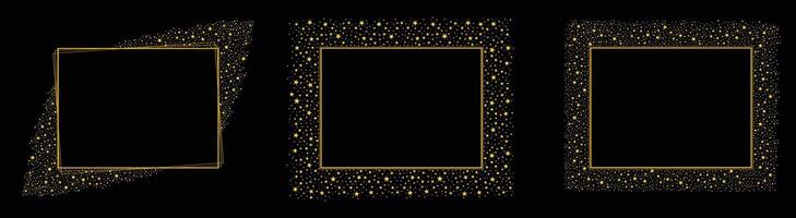 Square Frame With Sparkling Stars Vector