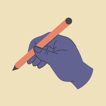 brazo participación bolígrafo, escritura o dibujo con lápiz vector