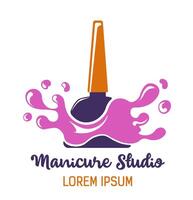 Manicure studio, care for fingernails logotype vector