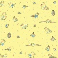 Bird print in soft colors vector