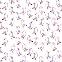 The image consists of a print or pattern of seagulls drawn only with lines, without filling vector