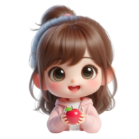 AI generated child holding apple png