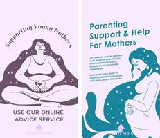 Support young mothers, online consultation service vector