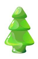 Chewy sugar in shape of tree gummy jelly candy vector