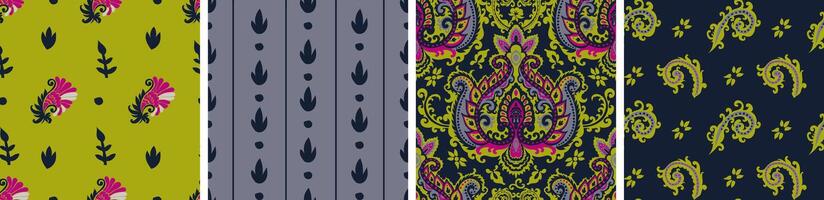 Paisley set of pattern collection vector