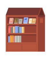 Bookshelf with stacks and rows of anthologies vector