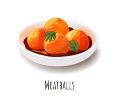 Meatballs in sauce, balanced diet and nutrition vector