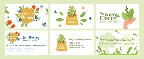 Company branding design set for eco store ad vector