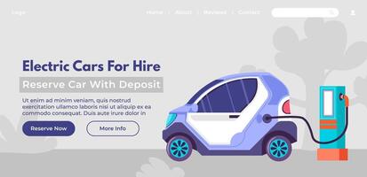 Electric cars for hire reserve car with deposit vector