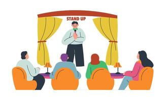 Standup comedian show, entertainment on weekend vector