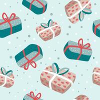 Presents with festive wrappings and bows for xmas vector