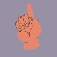 Hand pointing finger up, one more thing vector