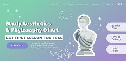 estudiar estética y filosofía de arte, sitio web vector