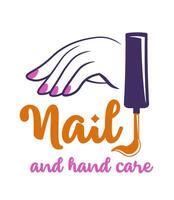 Best nail and hand care, stylish and beautiful vector