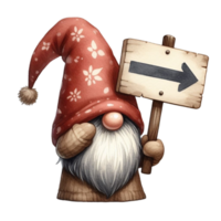 AI generated Gnome Cute holding an arrow sign png