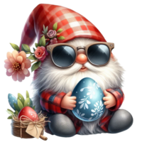 AI generated easter gnome holding an egg png