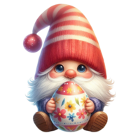 AI generated easter gnome holding an egg png