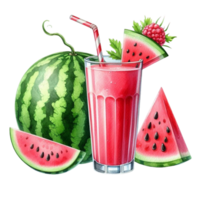 AI generated juice with raspberries and slices png