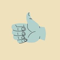 Positive and affirmative gesture, thumb upward vector