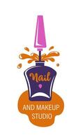 Visit nail makeup studio, beauty and style banner vector