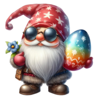 AI generated easter gnome holding an egg png