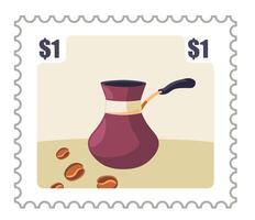 Thailand postcard or postmark with coffee pot vector