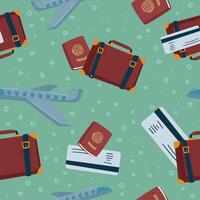 Going on trip or vacation, passport and ticket vector