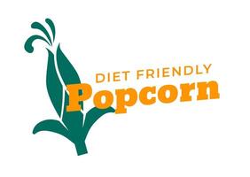 Diet friendly popcorn, organic and natural snack vector