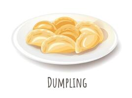 Boiled dumpling, nutritious and tasty nourishment vector