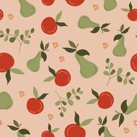 Agriculture growing fruits and herbs, pattern vector